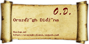 Országh Diána névjegykártya